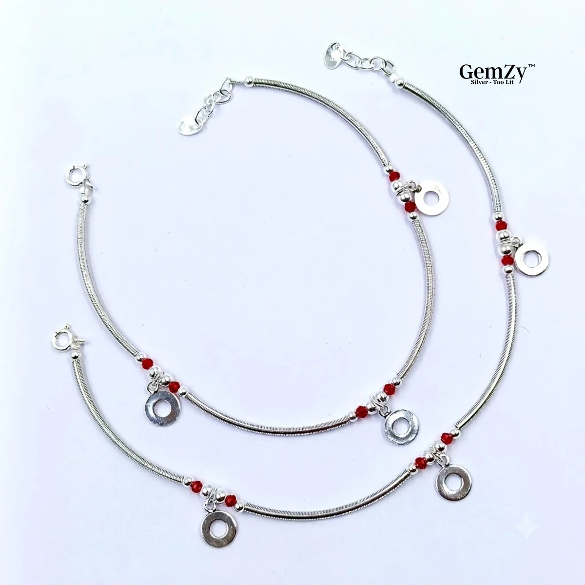 Stylish 925 Sterling Silver Pipe Anklet for Everyday Elegance