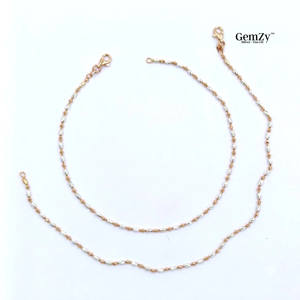 Stylish CNC Ball Ankle Bracelet | 10.5" Italian Crafted Anklet