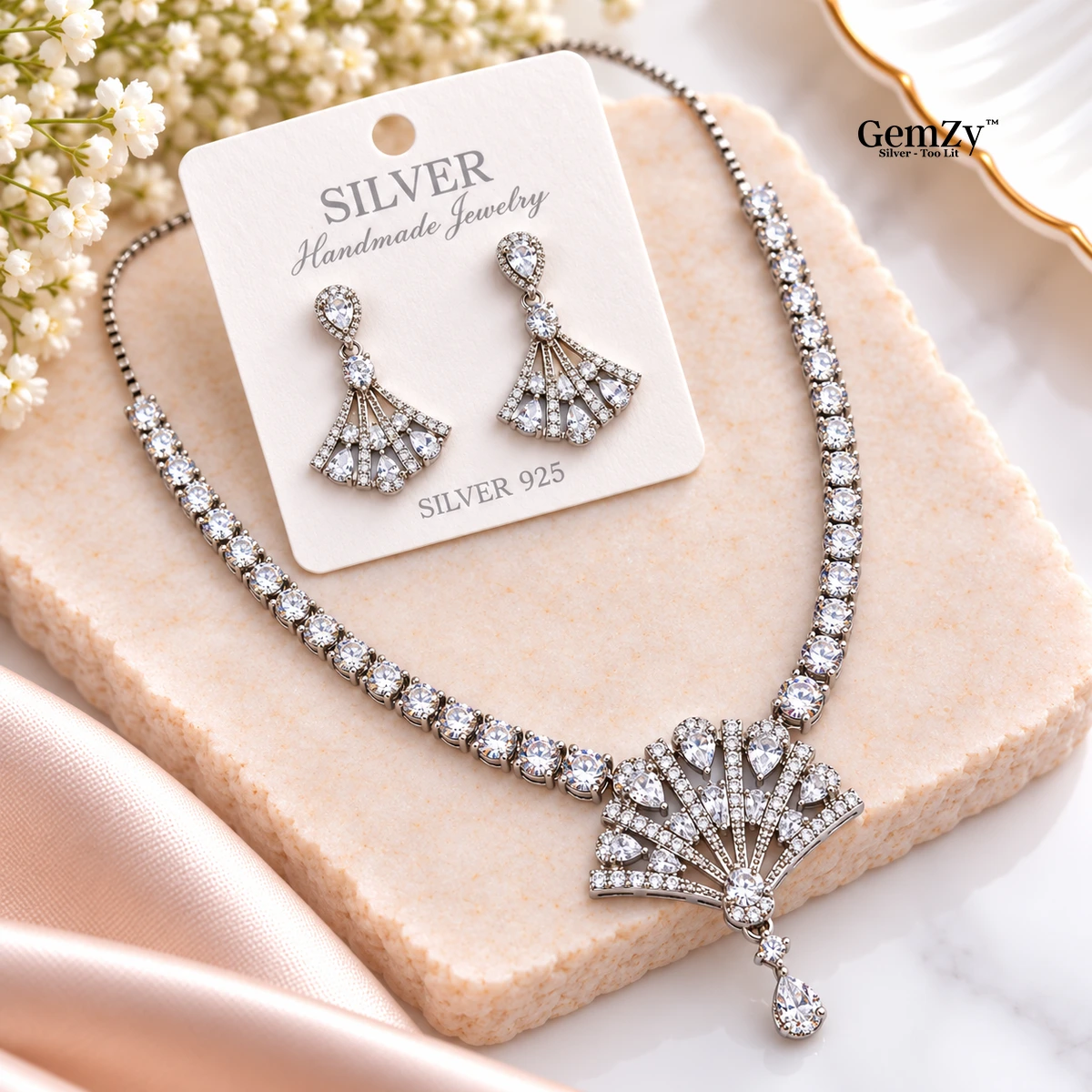 Premium Rhodium Solitaire Necklace - 925 Sterling Silver