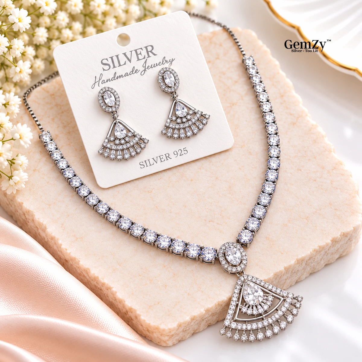 Premium Rhodium Solitaire Necklace - 925 Sterling Silver