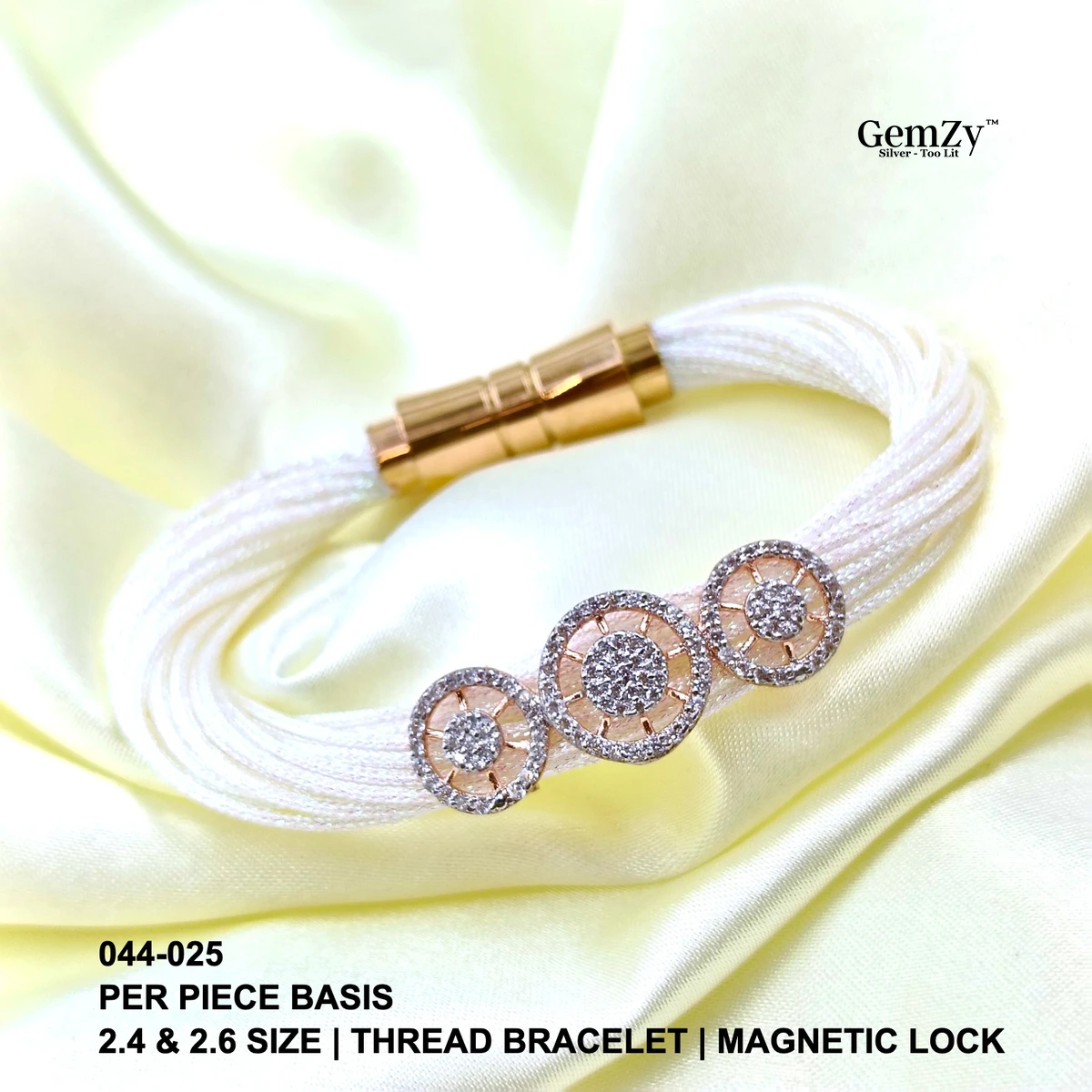 Elegant 2.4 & 2.6 Size Thread Bracelet with Magnetic Lock
