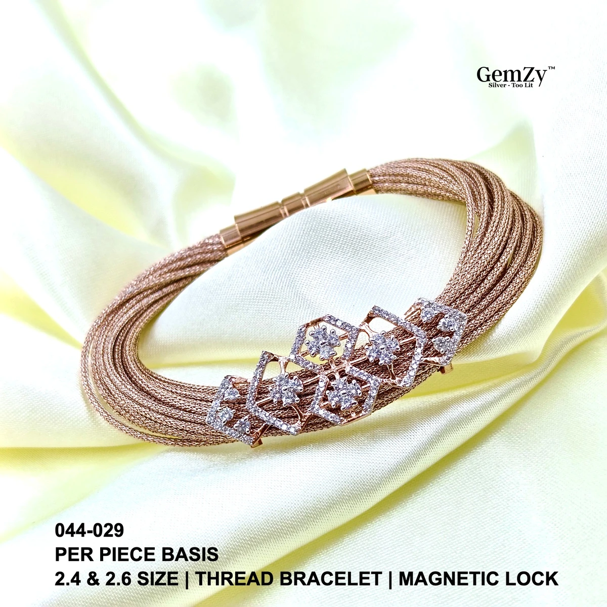 Elegant Thread Bracelets with Magnetic Lock - Size 2.4 & 2.6