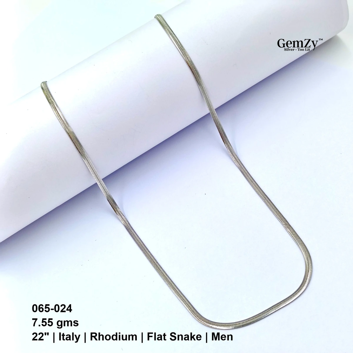 Italy Flat Snake Chain for Men - 22"