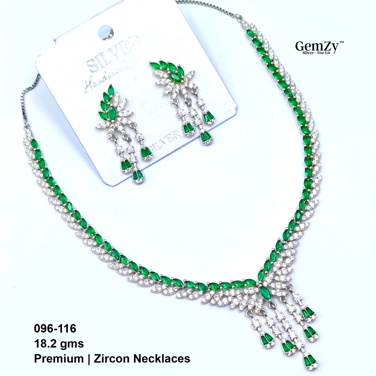 Premium Zircon Necklace Set - 925 Sterling Silver