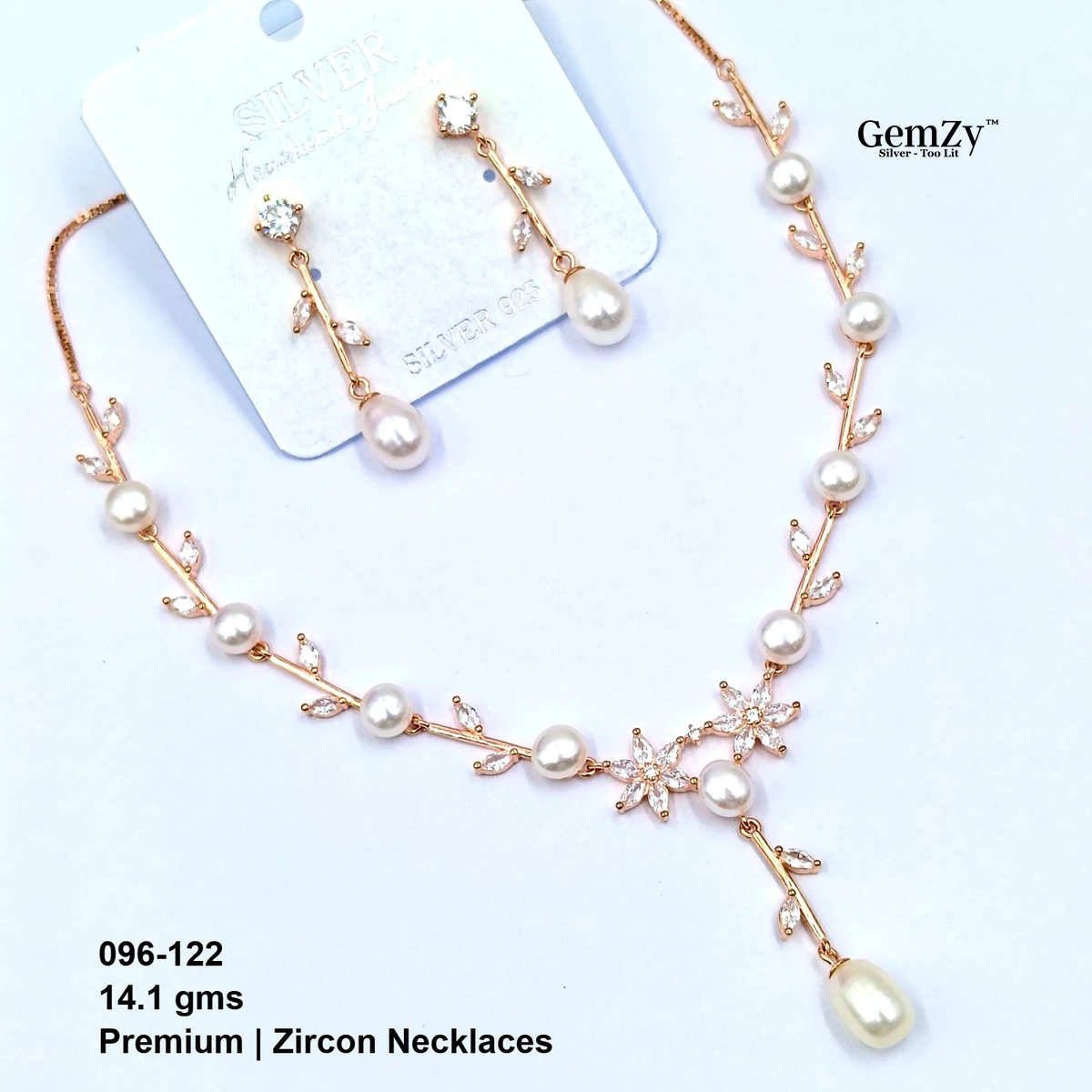 Premium Zircon Necklace Set - 925 Sterling Silver